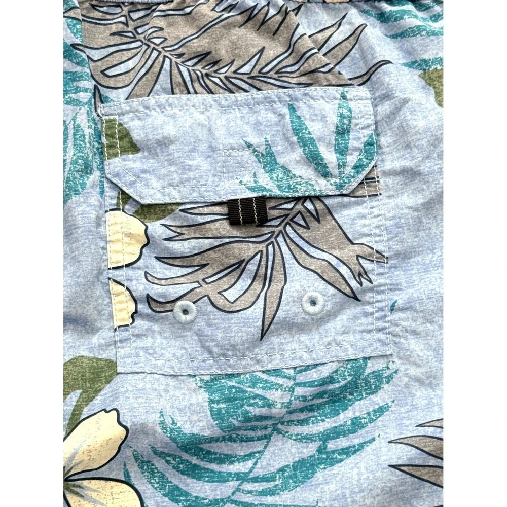Tommy Bahama Relax Mens XXL Blue Hibiscus Floral‎ Palm Swim Trunks Shorts